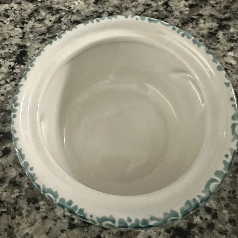 Blue Heart Ceramic Bowl With Lid